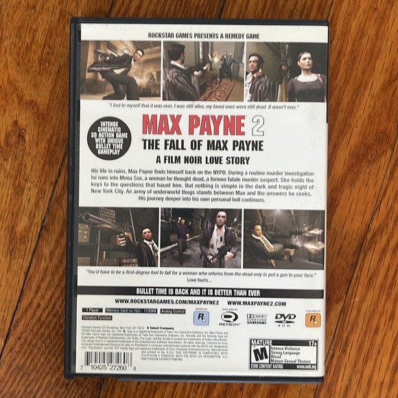 PS2 Max Payne 2 game Previously Owned, played a couple of times -Great Condition - Picture 2 of 4
